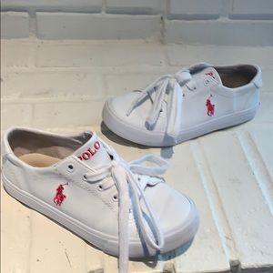 Ralph Lauren Polo girls tennis shoes pink detail